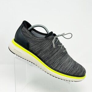 Cole Haan Grand 360 Knit Sneaker Men's Gray/Black Lace Up Neon Trim Low Size 10